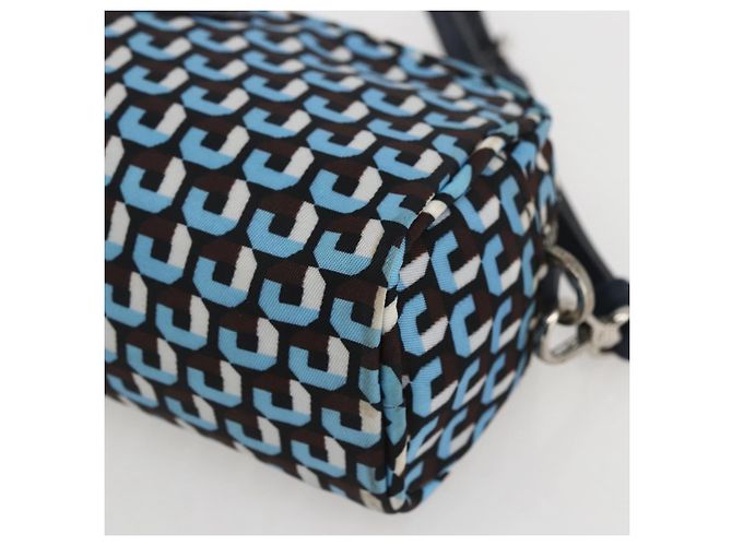 Pochette Prada Nylon Blu Argento Auth 159464 - vista 10