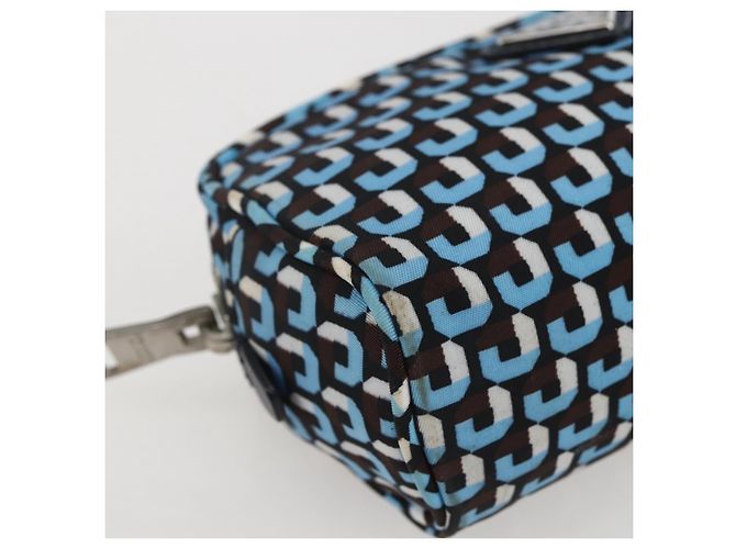 Pochette Prada Nylon Blu Argento Auth 159464 - vista 11