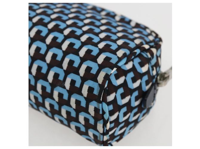 Pochette Prada Nylon Blu Argento Auth 159464 - vista 12
