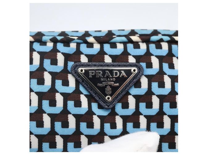 Pochette Prada Nylon Blu Argento Auth 159464 - vista 14