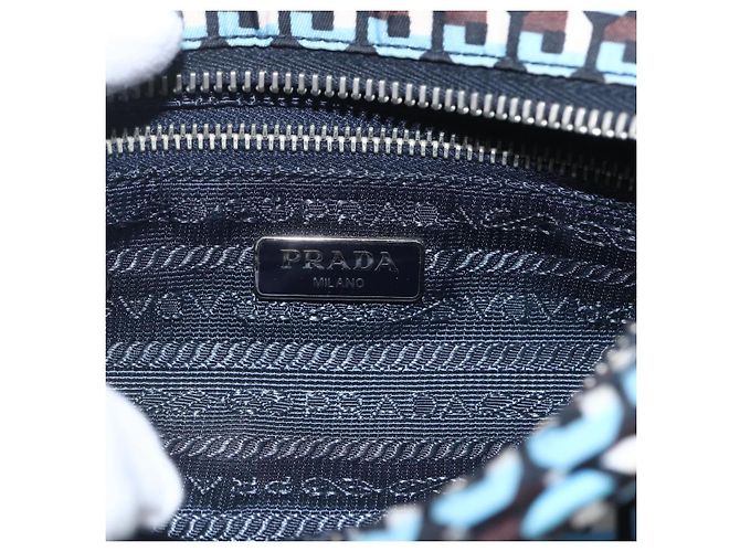 Pochette Prada Nylon Blu Argento Auth 159464 - vista 16