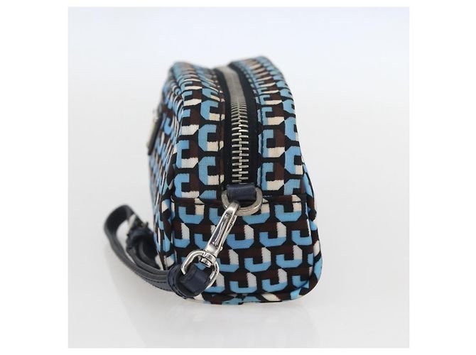 Pochette Prada Nylon Blu Argento Auth 159464 - vista 5