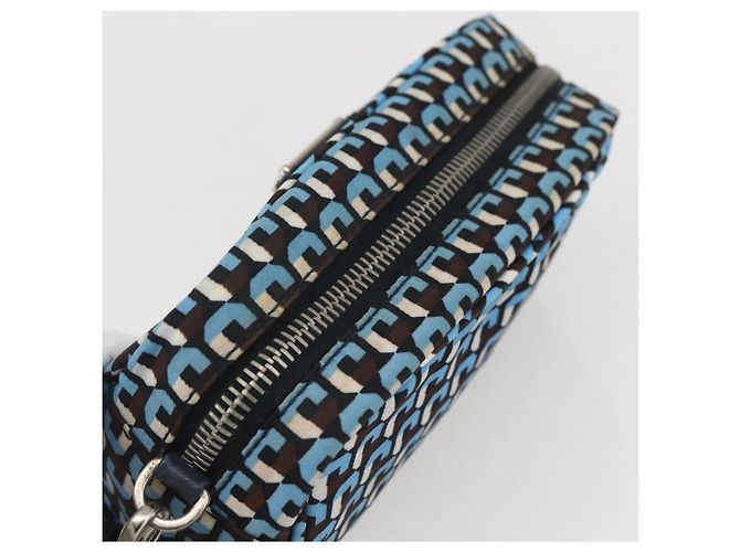 Pochette Prada Nylon Blu Argento Auth 159464 - vista 6