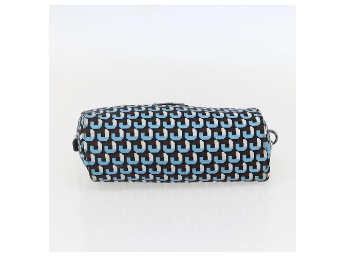 Pochette Prada Nylon Blu Argento Auth 159464 - vista 9