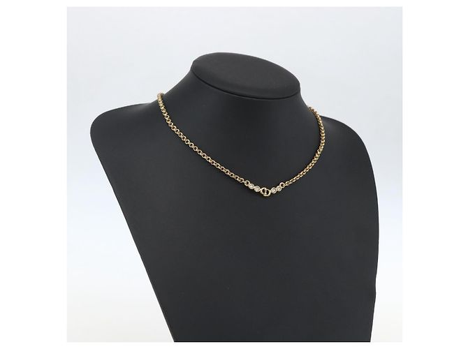 Collana Christian Dior in metallo dorato Auth am10310 - vista 12