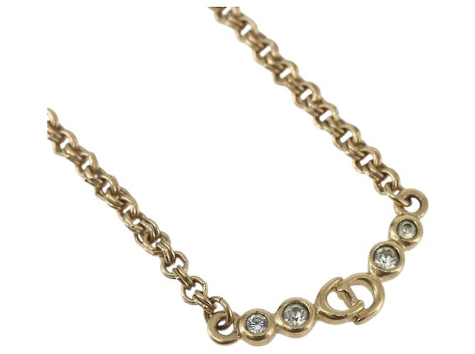 Collana Christian Dior in metallo dorato Auth am10310 - vista 3