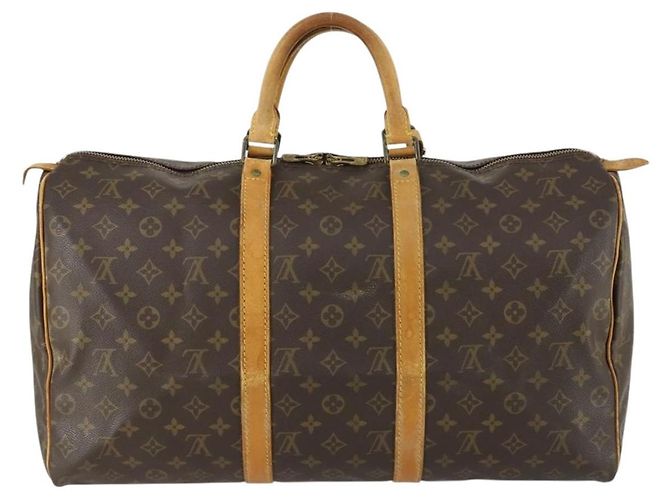 LOUIS VUITTON Borsa Boston Monogram Keepall 50 M41426 LV Auth 158283 Monogramma - vista 3