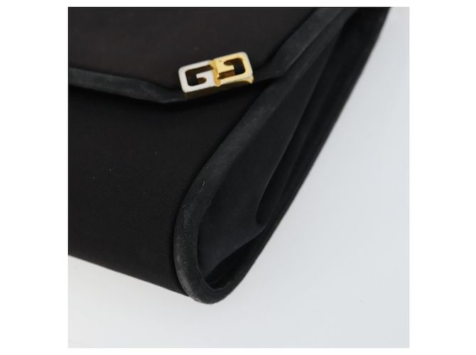 Borsa a Spalla con Catena GUCCI Nylon Nero Oro Auth 158998 D'oro - vista 10