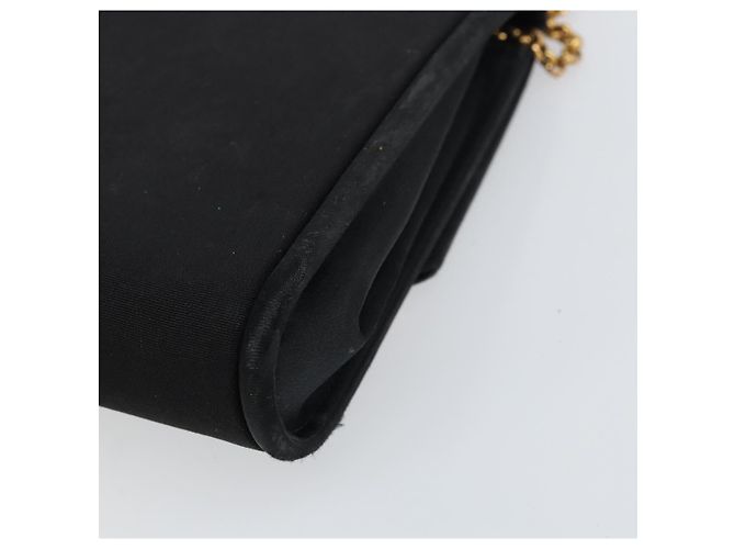 Borsa a Spalla con Catena GUCCI Nylon Nero Oro Auth 158998 D'oro - vista 12