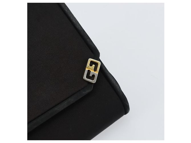 Borsa a Spalla con Catena GUCCI Nylon Nero Oro Auth 158998 D'oro - vista 14