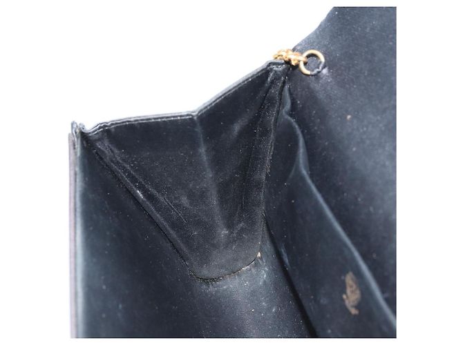 Borsa a Spalla con Catena GUCCI Nylon Nero Oro Auth 158998 D'oro - vista 19