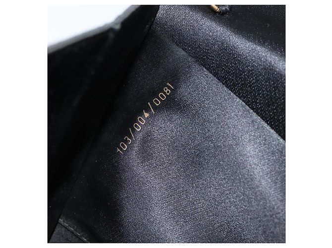 Borsa a Spalla con Catena GUCCI Nylon Nero Oro Auth 158998 D'oro - vista 21