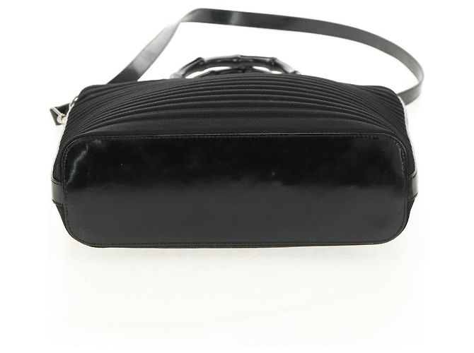 Borsa a mano Gucci Bamboo in nylon 2 vie nera argento 000 1705 0588 Auth 160486 Nero - vista 12