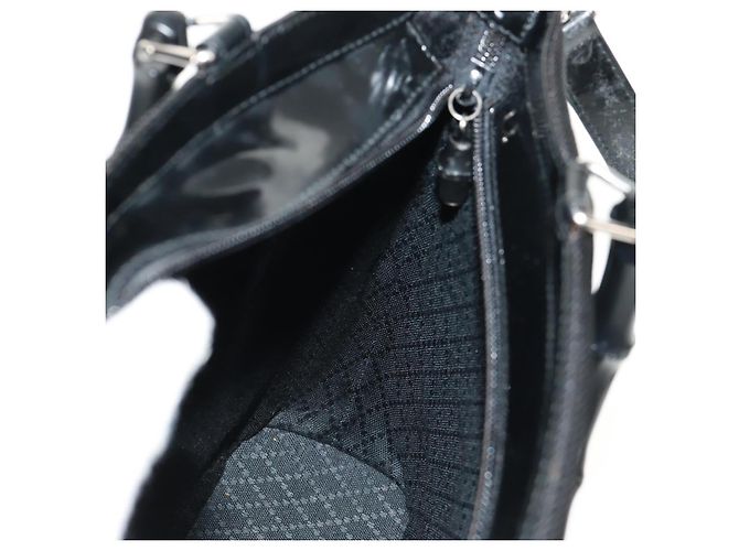 Borsa a mano Gucci Bamboo in nylon 2 vie nera argento 000 1705 0588 Auth 160486 Nero - vista 21