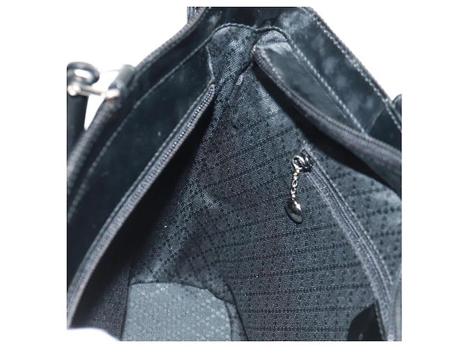 Borsa a mano Gucci Bamboo in nylon 2 vie nera argento 000 1705 0588 Auth 160486 Nero - vista 22