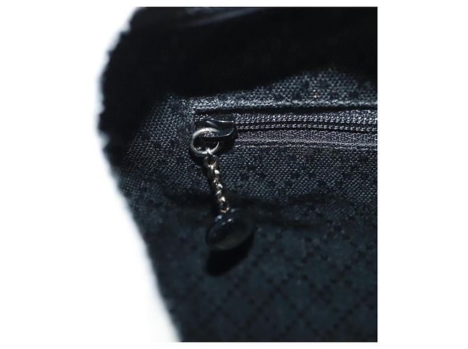 Borsa a mano Gucci Bamboo in nylon 2 vie nera argento 000 1705 0588 Auth 160486 Nero - vista 23