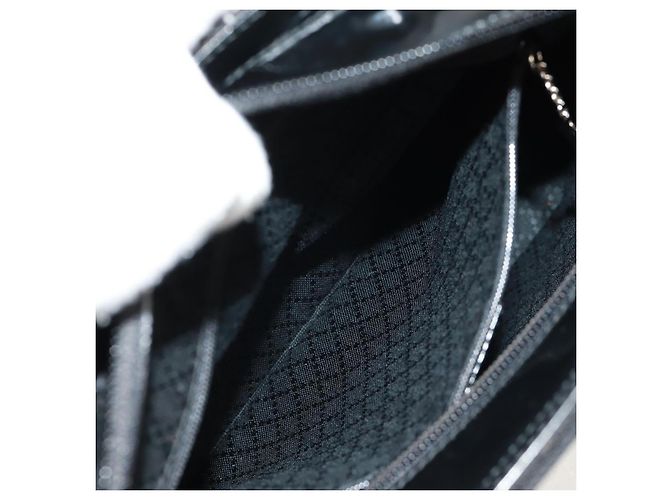 Borsa a mano Gucci Bamboo in nylon 2 vie nera argento 000 1705 0588 Auth 160486 Nero - vista 24