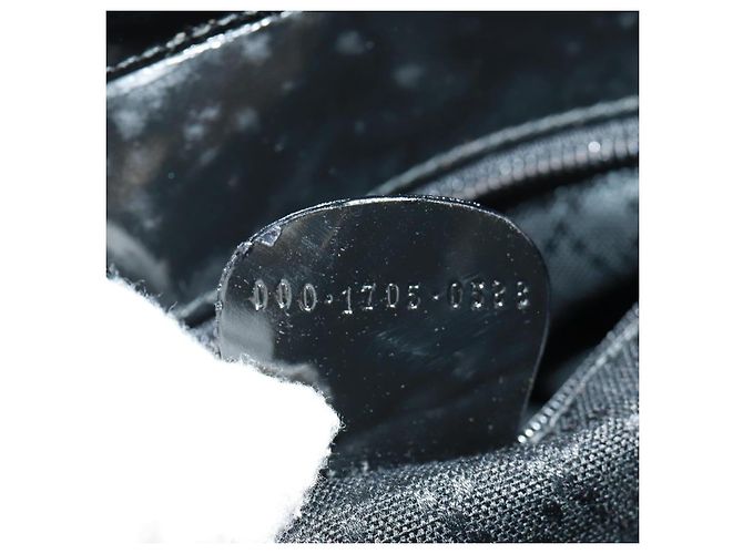 Borsa a mano Gucci Bamboo in nylon 2 vie nera argento 000 1705 0588 Auth 160486 Nero - vista 25