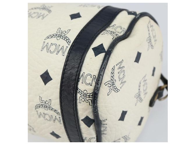Borsa a spalla MCM Vicetos Logogram in pelle PVC bianca e oro Auth 159292 Bianco D'oro - vista 10