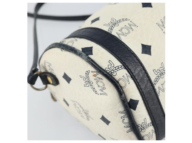 Borsa a spalla MCM Vicetos Logogram in pelle PVC bianca e oro Auth 159292 Bianco D'oro - vista 11