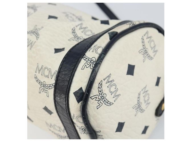 Borsa a spalla MCM Vicetos Logogram in pelle PVC bianca e oro Auth 159292 Bianco D'oro - vista 12