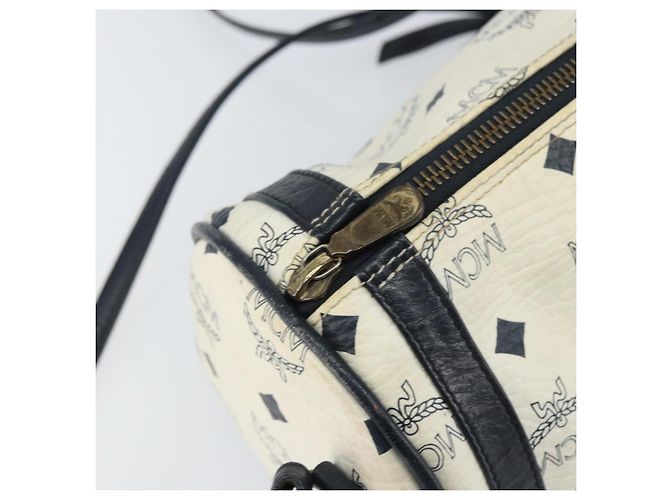 Borsa a spalla MCM Vicetos Logogram in pelle PVC bianca e oro Auth 159292 Bianco D'oro - vista 15