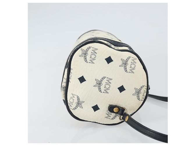 Borsa a spalla MCM Vicetos Logogram in pelle PVC bianca e oro Auth 159292 Bianco D'oro - vista 4