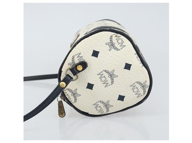 Borsa a spalla MCM Vicetos Logogram in pelle PVC bianca e oro Auth 159292 Bianco D'oro - vista 5