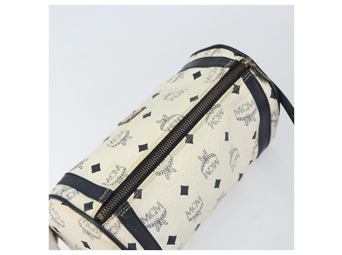 Borsa a spalla MCM Vicetos Logogram in pelle PVC bianca e oro Auth 159292 Bianco D'oro - vista 6