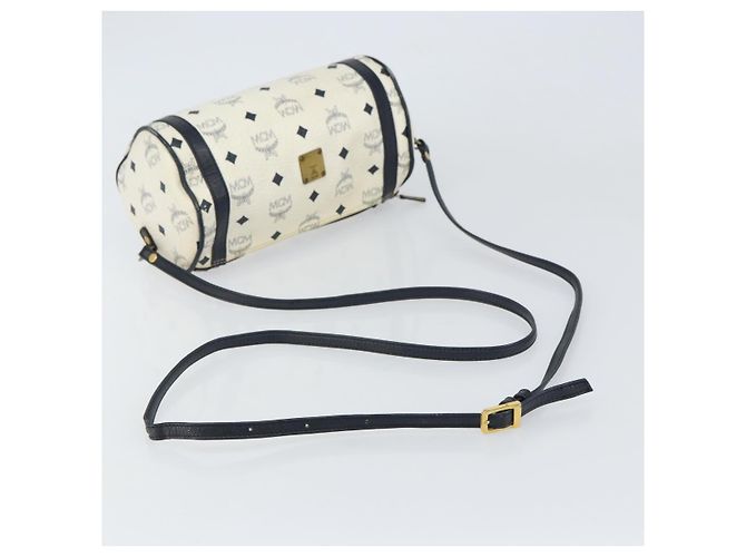 Borsa a spalla MCM Vicetos Logogram in pelle PVC bianca e oro Auth 159292 Bianco D'oro - vista 7