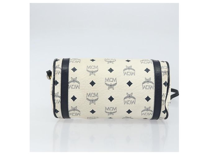 Borsa a spalla MCM Vicetos Logogram in pelle PVC bianca e oro Auth 159292 Bianco D'oro - vista 9
