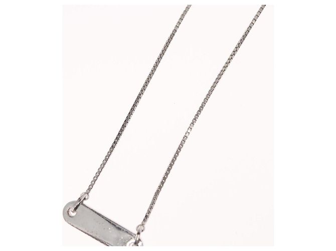Choker in metallo argento Christian Dior Auth ti3633 - vista 10