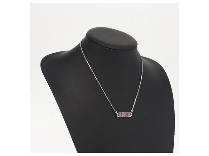 Choker in metallo argento Christian Dior Auth ti3633 - vista 15
