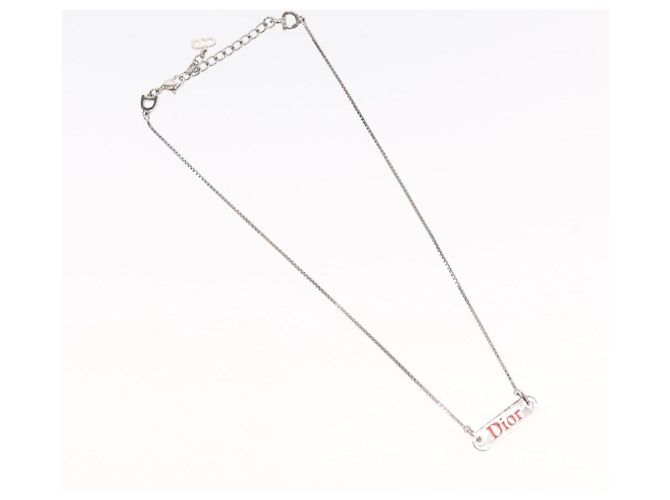 Choker in metallo argento Christian Dior Auth ti3633 - vista 2