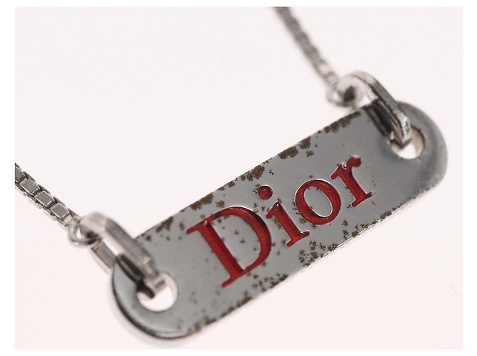 Choker in metallo argento Christian Dior Auth ti3633 - vista 3