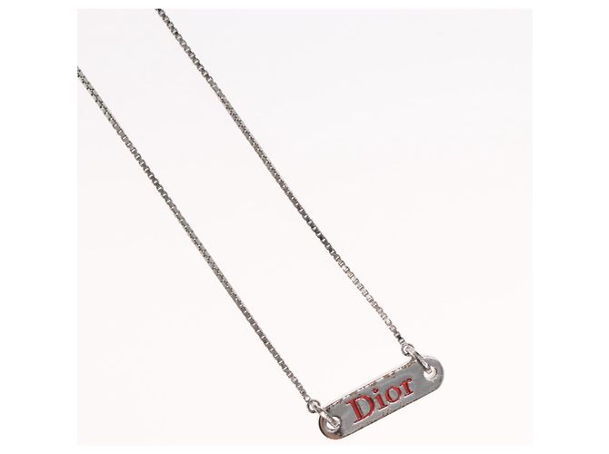 Choker in metallo argento Christian Dior Auth ti3633 - vista 4