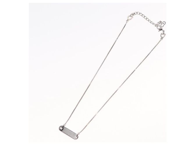 Choker in metallo argento Christian Dior Auth ti3633 - vista 8