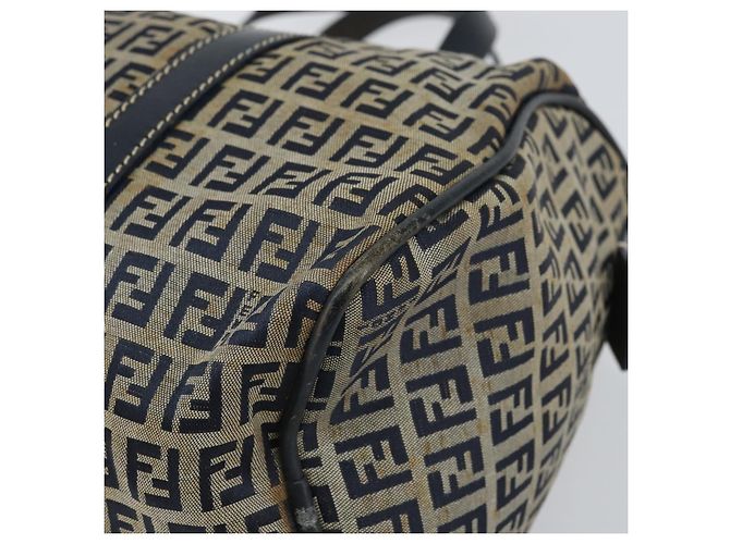 FENDI Zucchino Canvas Handtasche Navy Silber Authentisch 159400 Marineblau - Ansicht 10