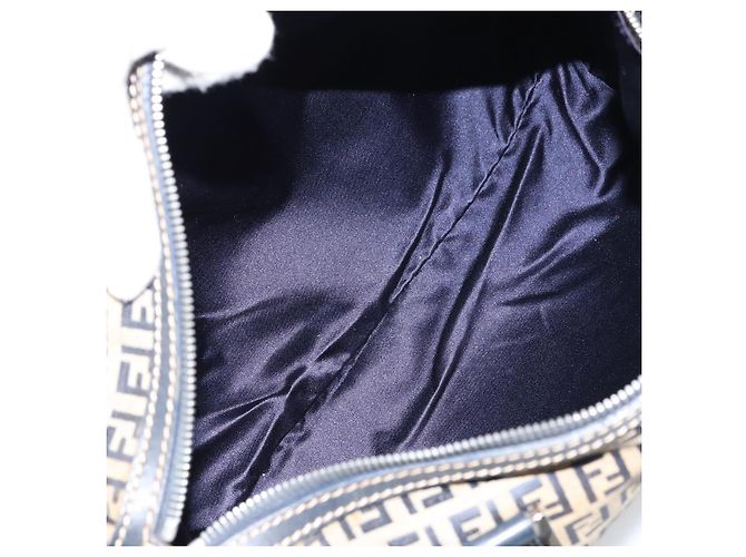 FENDI Zucchino Canvas Handtasche Navy Silber Authentisch 159400 Marineblau - Ansicht 16