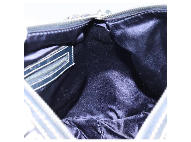 FENDI Zucchino Canvas Handtasche Navy Silber Authentisch 159400 Marineblau - Ansicht 17