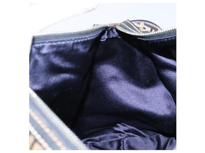 FENDI Zucchino Canvas Handtasche Navy Silber Authentisch 159400 Marineblau - Ansicht 18