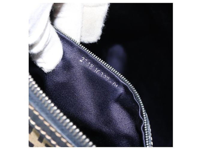 FENDI Zucchino Canvas Handtasche Navy Silber Authentisch 159400 Marineblau - Ansicht 21