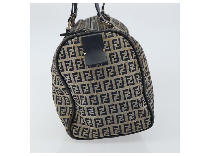 FENDI Zucchino Canvas Handtasche Navy Silber Authentisch 159400 Marineblau - Ansicht 4