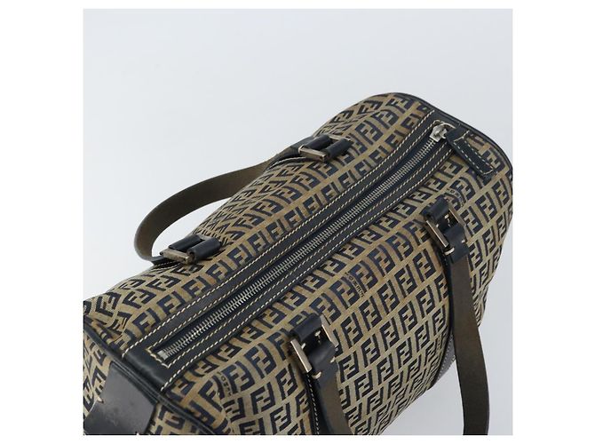 FENDI Zucchino Canvas Handtasche Navy Silber Authentisch 159400 Marineblau - Ansicht 6
