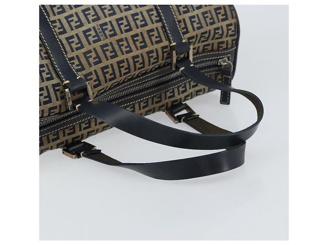 FENDI Zucchino Canvas Handtasche Navy Silber Authentisch 159400 Marineblau - Ansicht 7