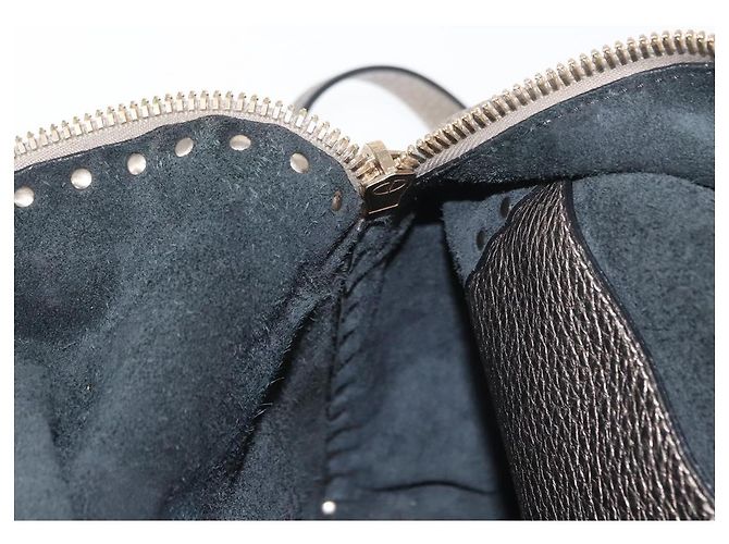 Zaino in pelle Valentino Rock Studs Argento Oro Auth BA9400 D'oro - vista 22