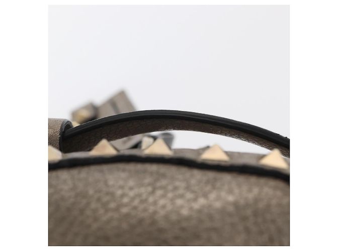 Zaino in pelle Valentino Rock Studs Argento Oro Auth BA9400 D'oro - vista 8