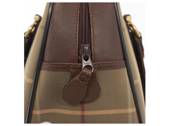 Autre Marque Borsa a mano in tela Nova Check Burberrys Khaki Oro Auth ti3581 D'oro Cachi - vista 14