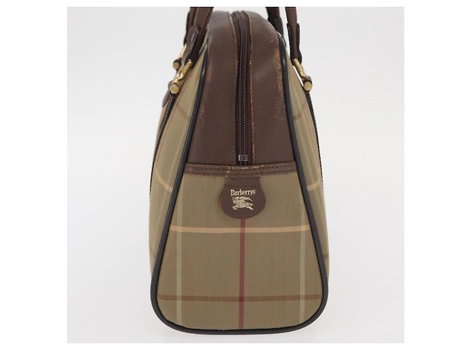 Autre Marque Borsa a mano in tela Nova Check Burberrys Khaki Oro Auth ti3581 D'oro Cachi - vista 4