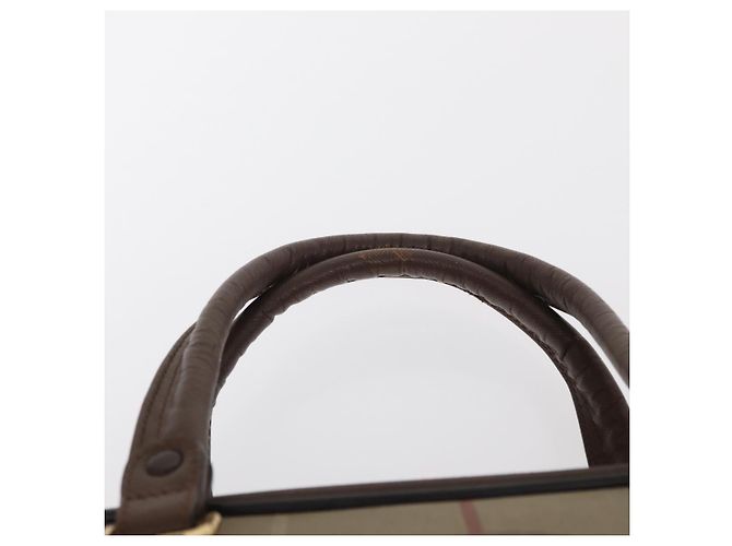 Autre Marque Borsa a mano in tela Nova Check Burberrys Khaki Oro Auth ti3581 D'oro Cachi - vista 8